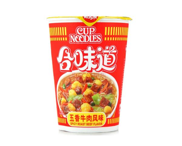 日清开心杯合味道五香牛肉风味面84g